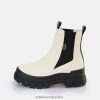 Buffalo Australia BFT62Z478 Buffalo Aspha Chelsea Mid Ankle Boot vegan Eggshell/Black |Boots