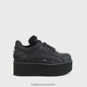 Buffalo Australia BFT62Z799 Buffalo Rising Towers low sneaker nubuck leather Black |Sneakers