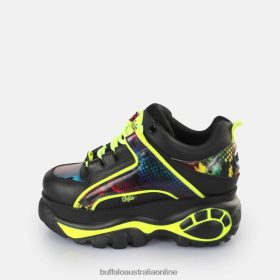 Buffalo Australia BFT62Z829 Buffalo Classic Sneakers Low Black/Rainbow Snake |Sneakers