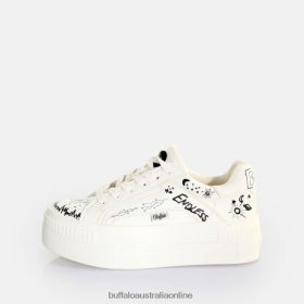 Buffalo Heels BFT62Z545 Buffalo Paired Laceup LO Sneaker Low vegan White Graffiti |Sneakers