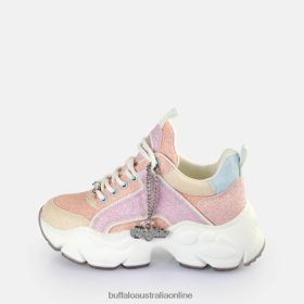 Buffalo Pumps BFT62Z324 Buffalo Binary Glam Sneakers Low vegan Peach Multi |Sneakers